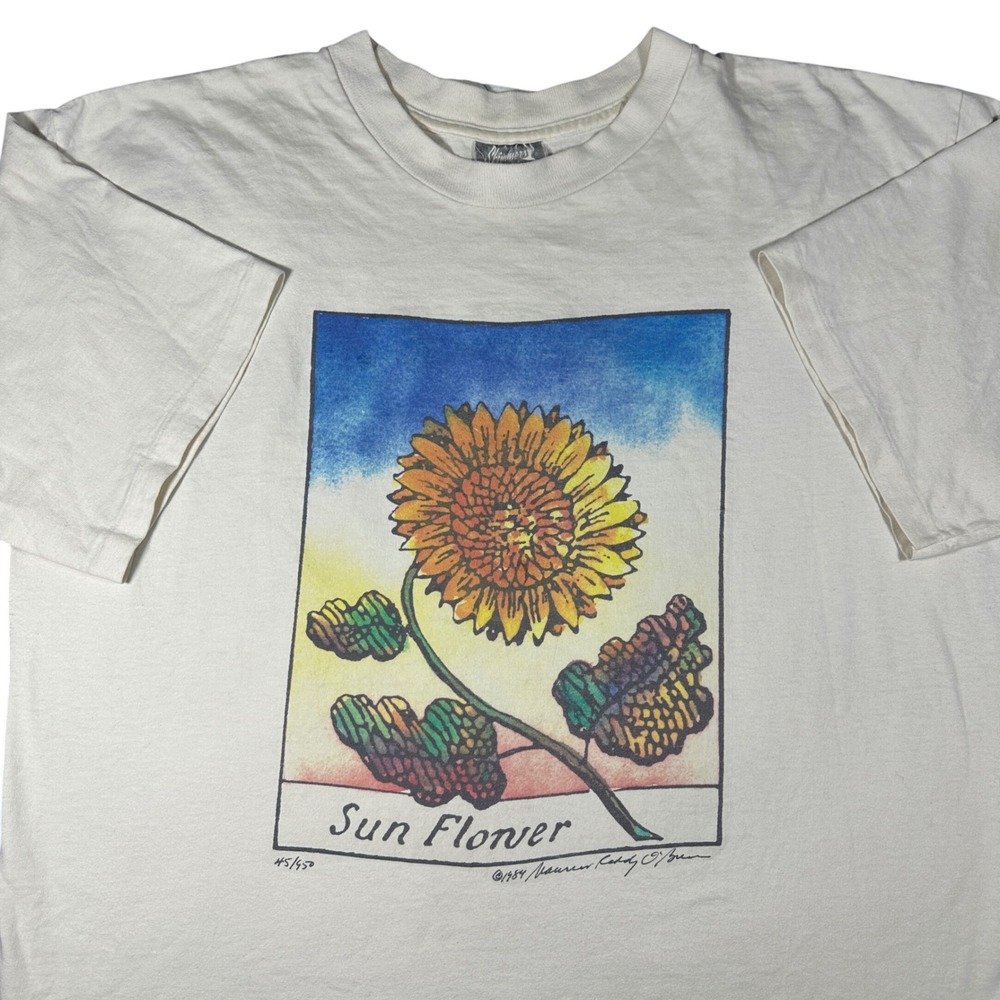 Vintage 1984 Maureen Reddy OBrien Sun Flower T-Shirt XL Skimmers Single Stitch